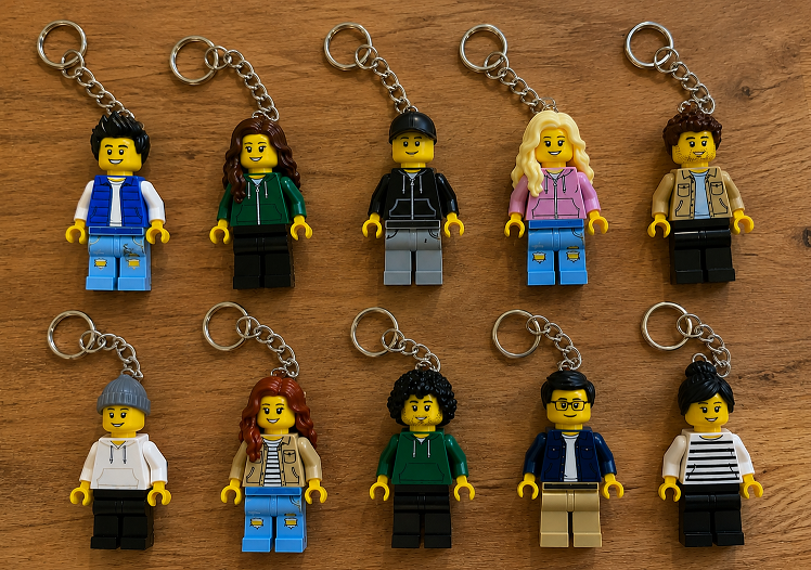 Breloki minifigurki z oryginalnych element&oacute;w LEGO